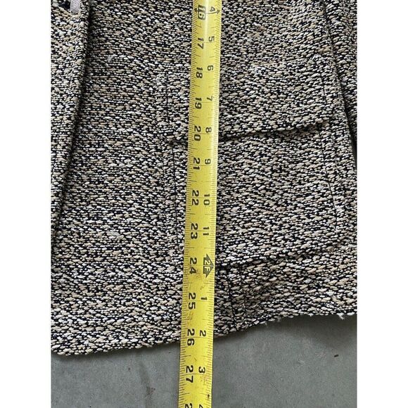 St. John Blazer Jacket Tweed Wool Blend Size 8 Navy Blue White Beige St - Picture 7 of 11